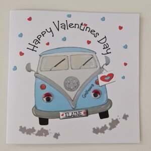 Personalised Valentines Card VW Camper Boyfriend Husband Wife Girlfriend Wife Any Colour Camper (SKU825)