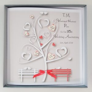 Personalised 35th Coral Wedding Anniversary Card Husband Or Wife Any Year Or Colour (SKU724)