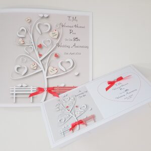 Personalised 35th Coral Wedding Anniversary Card Husband Or Wife Any Year Or Colour (SKU724)