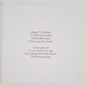 Personalised 1st Christmas Card Granddaughter Niece Daughter Goddaughter Any Relation Boy Or Girl (SKU462)