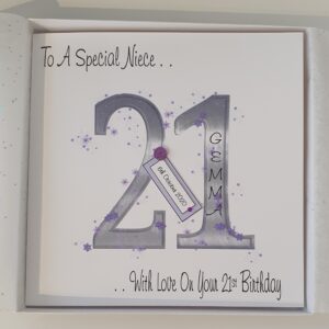 Personalised 21st Birthday Card Niece Any Relation Or Age (SKU311)