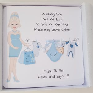 Personalised Maternity Leave Card Mum Gender Neutral Girl Boy Twins Triplets (SKU225)