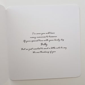Personalised Sympathy Card Loss Of Your Pet Any Breed Or Animal (SKU200)