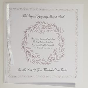 Personalised Bereavement Sympathy Card Loss Of Dad Any Relation Or Colour (SKU188)