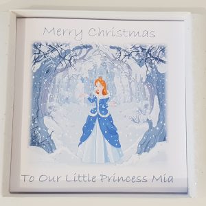 Personalised Princess Christmas Card Granddaughter Daughter Niece Any Relation (SKU459)