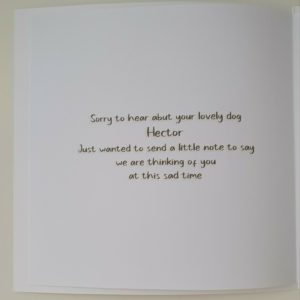 Bereavement Sympathy Card Loss of Pet Dog Westie West Highland Terrier Any Breed Or Animal (SKU62)
