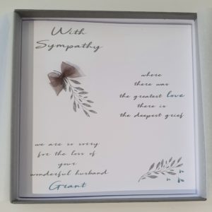 Personalised Bereavement Sympathy Card Loss Of Husband Any Relation Or Colour (SKU52)