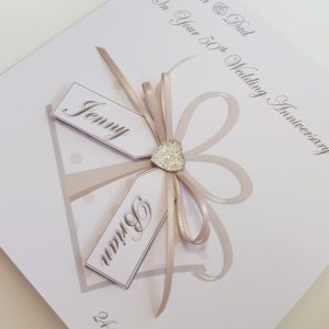 Stunning Personalised 50th Anniversary Card Mum & Dad Any Couple Year or Colour (SKU24)