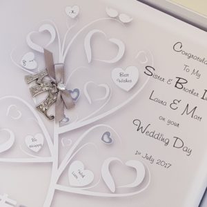 Personalised Wedding Card & Money Wallet Silver Sister Brother In Law Any Relation Or Occasion (SKU25)