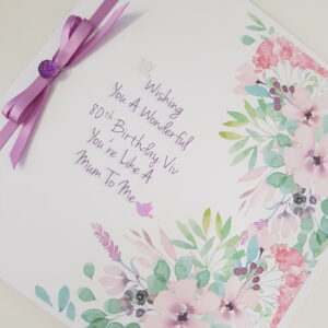 Personalised 80th Birthday Card Mum Any Person, Age Or Colour Suitable For Mothers Day (SKU415)