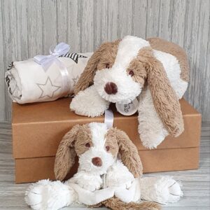 Dog David Plush Toy, Tuttle & Swaddle Baby Gift / Sibling Gift Set & Complimentary Greeting Card (SKU599)