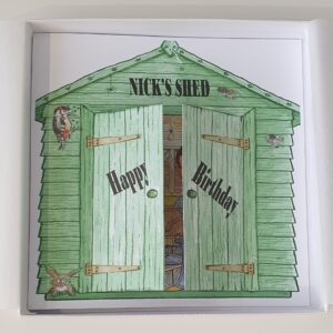 Personalised Green Garden Shed Birthday Card Husband Son Grandad Friend Any Person Relation Or Age (SKU375)