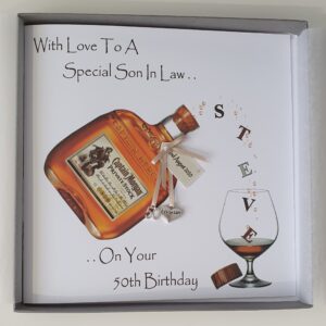 Personalised 50th Birthday Card Son In law Rum Any Relation, Age Or Tipple (SKU376)