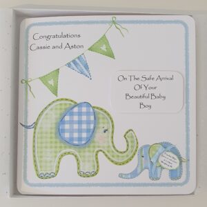 Personalised New Baby Card On The Arrival Of Your Baby Boy Any Relation (SKU386)