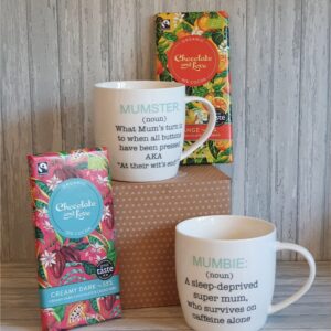 Mum Mug & Chocolate Gift Set Mumster Mug Or Mumbie Mug Organic Chocolate With Vegan Options (SKU568)