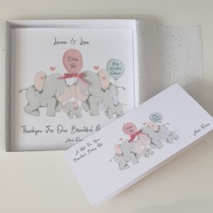 Personalised Thank you New Baby Granddaughter Or Grandson Card With Additional Big Sister Or Big Brother Option LGBT (SKU430)
