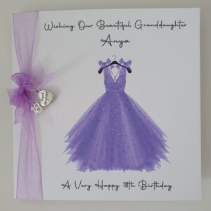 Personalised 18th Birthday Card Granddaughter Any Person Age Or Dress Colour (SKU558)