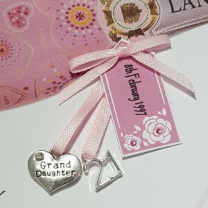 Personalised 21st Birthday Card Granddaughter Pink Champagne Any Relation, Age Or Tipple (SKU421)