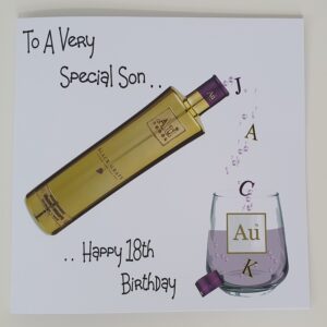 Personalised AU Vodka Birthday Card Son Any Relation, Age Or Tipple (SKU435)