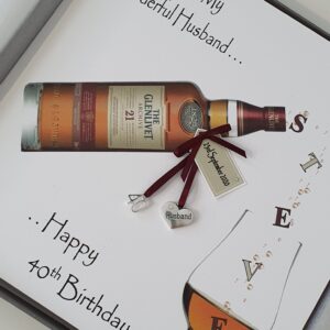 Personalised 40th Birthday Card Husband Whisky/Whiskey Any Relation, Age Or Tipple (SKU448)