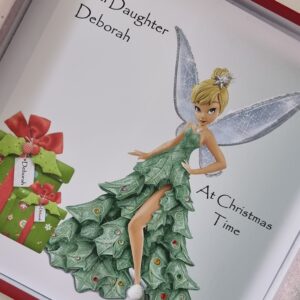 Personalised Tinkerbell Christmas Card Special Granddaughter Any Relation (SKU464)