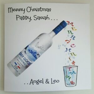 Personalised Christmas Card Card Vodka Theme Any Bottle Or Person (SKU468)