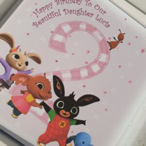 Personalised Bing Bunny 2nd Birthday Card Any Relation Or Age Daughter Granddaughter Niece Goddaughter 1st 3rd 4th 5th (SKU525)