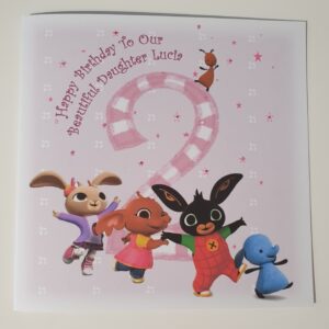 Personalised Bing Bunny 2nd Birthday Card Any Relation Or Age Daughter Granddaughter Niece Goddaughter 1st 3rd 4th 5th (SKU525)