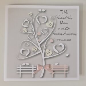 Personalised 25th Wedding Anniversary Card Husband Or Wife Any Year Or Colour (SKU1157)
