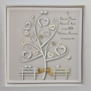 Personalised Family Tree 50th Golden Anniversary Card Special Friends Any Year Or Colour (SKU1150)