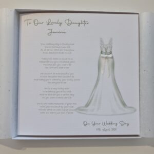 To Our Daughter On Your Wedding Day Personalised Card – Can Be Made To My Bride On Our Wedding Day, Other Dress Available (SKU1164)