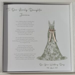 To Our Daughter On Your Wedding Day Personalised Card – Can Be Made To My Bride On Our Wedding Day, Other Dress Available (SKU1156)