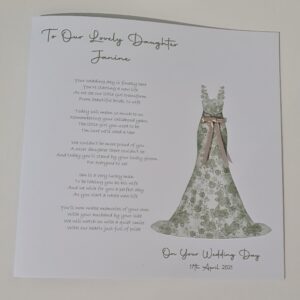 To Our Daughter On Your Wedding Day Personalised Card – Can Be Made To My Bride On Our Wedding Day, Other Dress Available (SKU1156)