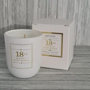 Happy Birthday Candles Age Celebration Scented Candles Glass Holder 18th 21st 30th 40th 50th 60th 70th 80th (SKU1170)