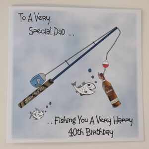 Personalised Fishing Drinking Theme Birthday Card Dad Son Husband Brother Any Relation (SKU1208)