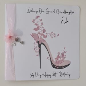 Personalised 21st Birthday Card Granddaughter, Daughter, Niece, Goddaughter, Mum, Any Person, Age, Colour 16th 18th 25th 30th (SKU1210)