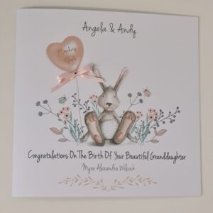 Personalised Congratulations On The Birth Of New Baby New Grandparent Card Granddaughter Grandson With Photo Option Inside (SKU1214)