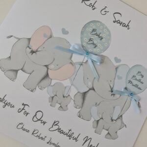 Personalised Thank You For Our New Baby Nephew Or Niece New Baby Card Big Sister Big Brother Option LGBT (SKU1218)