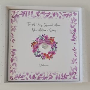 Personalised Pretty Bright Floral Design Mothers Day Card Like A Mum To Me Step Mum Mam Mother Mummy (SKU1232)