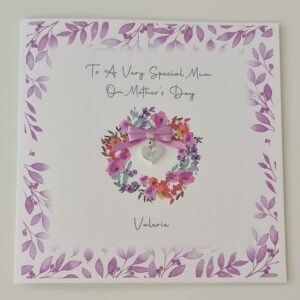 Personalised Pretty Bright Floral Design Mothers Day Card Like A Mum To Me Step Mum Mam Mother Mummy (SKU1232)