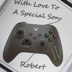 Personalised 16th Birthday Card Son Games Controller Xbox Play Station Any Controller / Relation / Age 10th 13th 18th 21st 30th (SKU1219)