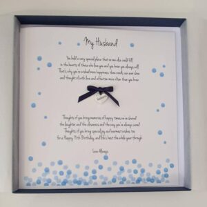 Personalised 75th Birthday Card Husband Boyfriend Partner Fiancé Any Relation, Occasion Or Colour 25th 30th 40th 50th 60th (SKU1222)