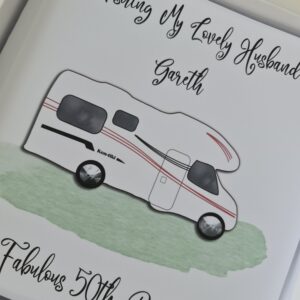 Personalised Motorhome Camper 50th Birthday Card Husband Son Brother Daughter Dad Wife Any Person, Age (SKU1249)