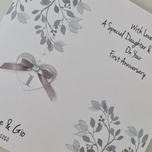 Personalised Paper 1st Anniversary Card Daughter Son In law Sister And Brother In law Special Couple, 1st 5th 40th 50th Any Colour (SKU1296)
