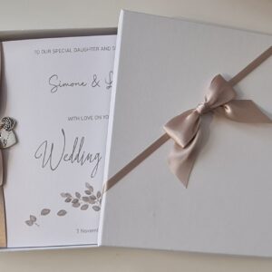 Personalised Contemporary Wedding Day Card Daughter & Son In Law Sister Brother Granddaughter Grandson Special Couple Any Colour SKU1334