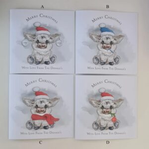 Multi Packs Personalised Christmas Cards Highland Cow 4 Design McCoo (SKU1237)