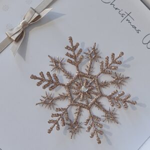 Personalised Christmas Card Wife Husband Glittered Snowflake 3D Design Any Person Or Couple Daughter Son In law Mum Dad Girlfriend (SKU1343)