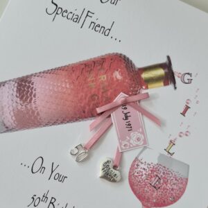 Personalised 50th Birthday Card Special Friend Pink Mermaid Gin Wife Sister Mum Nan Girlfriend Friend Daughter 18th 21st 30th 40th (SKU1309)