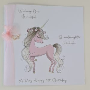 Personalised 6th Unicorn Birthday Card Granddaughter Daughter Niece Sister Goddaughter Any Person Age 5th 7th 9th 10th (SKU1286)