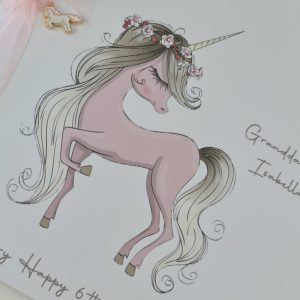 Personalised 6th Unicorn Birthday Card Granddaughter Daughter Niece Sister Goddaughter Any Person Age 5th 7th 9th 10th (SKU1286)